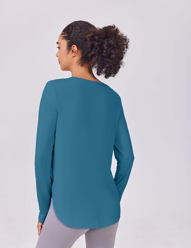 PINSPARK 2 حزمة من القمصان طويلة الأكمام للنساء للحماية من الأشعة فوق البنفسجية، قمصان ناعمة للتمرين، سريعة الجفاف وخفيفة الوزن للمشي لمسافات طويلة واليوجا وصالة الألعاب الرياضية in Kuwait