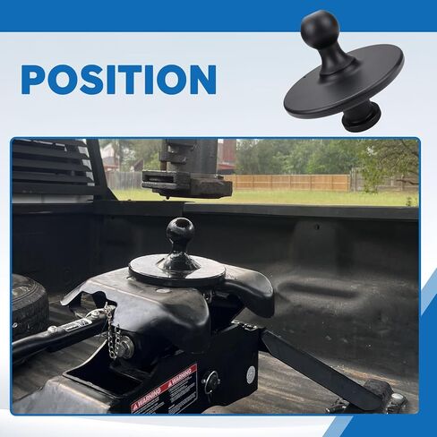 محول وصلة ربط الكرة ذو العجلة الخامسة 2-5/16 بوصة Kingpin إلى جهاز استقبال السحب 2085295 مناسب للجرار أو المقطورة سعة تحميل العجلات الخامسة 30000 رطل in Kuwait