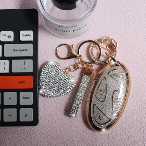 Key Fob Cover with Diamond Keychain Fit for Hyundai Car Key Holder Case Compatible with Hyundai loniq 6 Grandeur GN7 KONA 2023 2024 Smart Remote Key Protector, 5/7 Buttons (Silver-Heart) in Kuwait