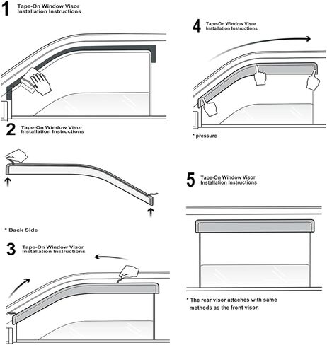 حاجب النافذة الخارجي للتركيب باللون الأسود الدخاني، واقي المطر المتوافق مع مجموعة Ford Focus المكونة من 4 قطع 2012-2019 94373 in Kuwait