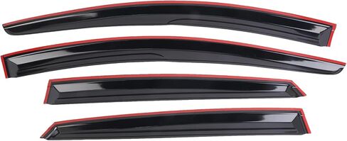 حاجب النافذة الخارجي للتركيب باللون الأسود الدخاني، واقي المطر المتوافق مع مجموعة Ford Focus المكونة من 4 قطع 2012-2019 94373 in Kuwait