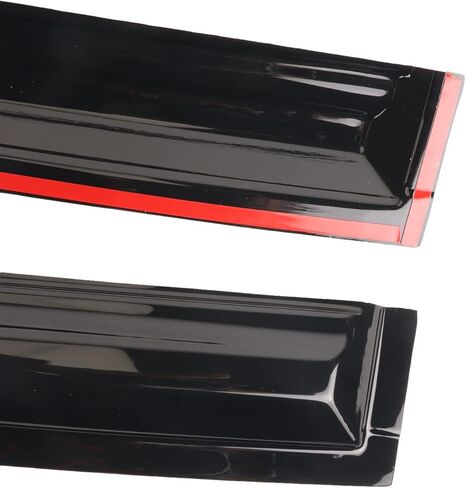 حاجب النافذة الخارجي للتركيب باللون الأسود الدخاني، واقي المطر المتوافق مع مجموعة Ford Focus المكونة من 4 قطع 2012-2019 94373 in Kuwait