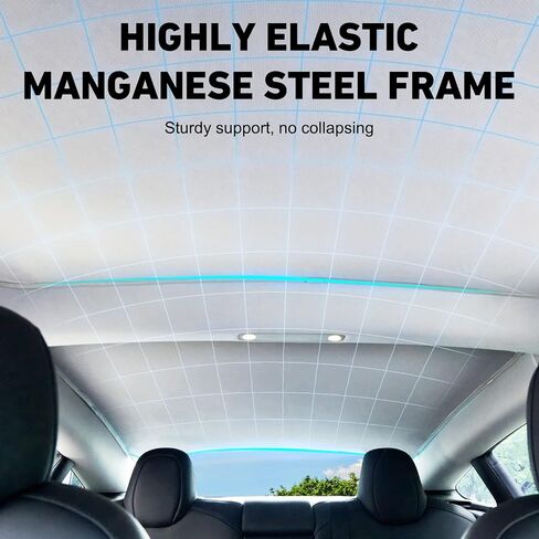 Tesla Model Y Sunshade 2019-2023, Windshield Sunshade and Roof Foldable Sun Shade Covers Set of 3, Tesla Model Y Accessories in Saudi Arabia