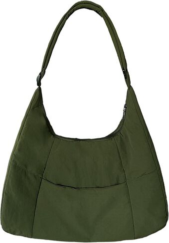 Large Nylon Crossbody Purse Women Hobo Crescent Shoulder Bag Slouchy Tote Bag Casual Weekend Handbag for Women in Saudi Arabia