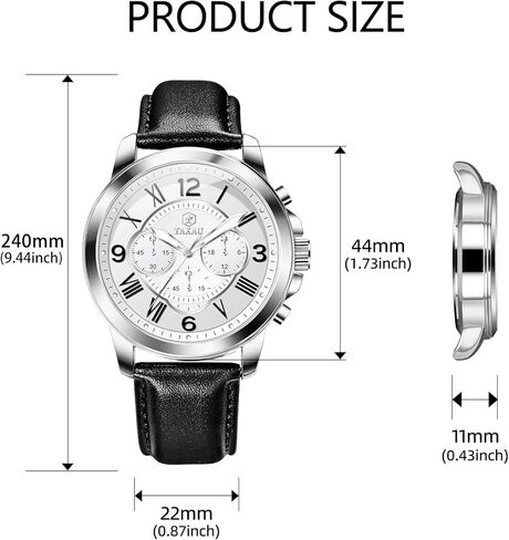 ساعة كرونوغراف للرجال وجه كبير سهلة القراءة تناظرية كوارتز للرجال ساعة رسمية بحزام جلدي مقاومة للماء مضيئة موضة كاجوال ساعة معصم للرجال in Kuwait