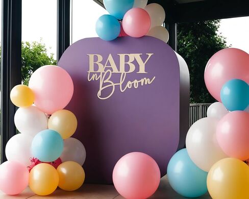 لافتات خشبية Baby in Bloom - لافتات خشبية كبيرة لحفلات استقبال المولود مقاس 22.4 × 16.5 بوصة، تظهر جنس الطفل خلفية ديكورات الحفلات ودعامات التصوير الفوتوغرافي in Kuwait