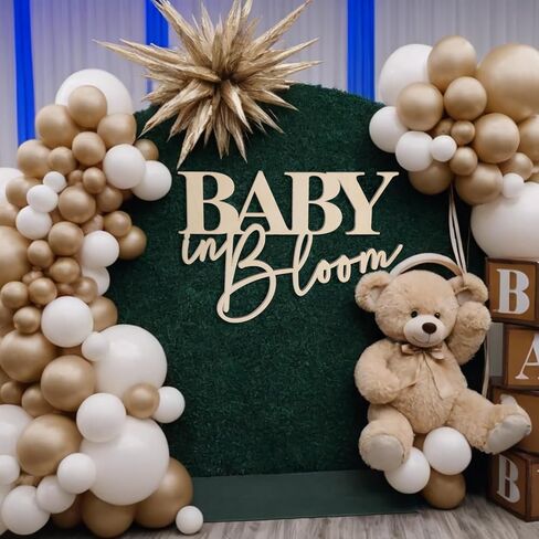 لافتات خشبية Baby in Bloom - لافتات خشبية كبيرة لحفلات استقبال المولود مقاس 22.4 × 16.5 بوصة، تظهر جنس الطفل خلفية ديكورات الحفلات ودعامات التصوير الفوتوغرافي in Kuwait