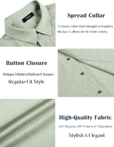 MAPICK Men's Linen Shirts Short Sleeve Button Down Casual Shirt Business Dress Clothing Beach Fashion Summer Tops in Saudi Arabia