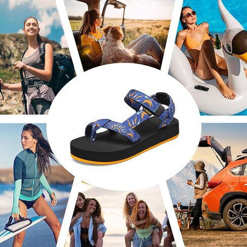 Sport Walking Water Sandals for Women with Arch Support & Adjustable Straps Platform Sandals Women Height Increase in Saudi Arabia