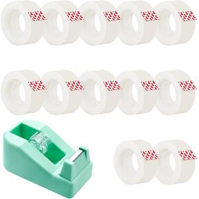 JIURUN 16 Rolls Invisible Tapes 0.7 in x 1000 Inches, Matte Finish Invisible Tape, Foggy Translucent Tape,Desirable for Correction and Labeling, Compatible with Standard Tape Dispenser (16)