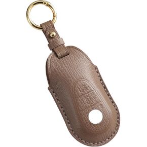 Genuine Leather Key Fob Cover Case for Mercedes-Benz C E S Class GLC CLE EQE EQS C260 C300 AMG GLC300 2021-2025 Key Holder (White)