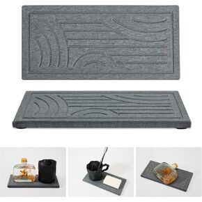 2PCS Diatomite Tray,Absorbent Rectangle Stone Coasters for Bathroom Counter,Water Absorbing Stone Sink Organizer for Bathroom, Home Decor Tabletop Protection Suitable for Kinds of Cups