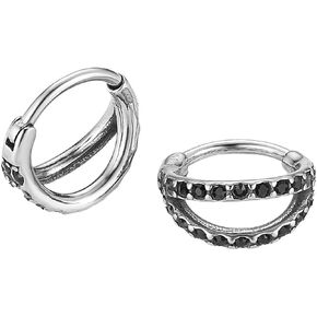 hzman 316l الجراحية الصلب يتوقف مزدوجة هوب حلقات الأنف لثقب الأنف الحاجز الدائري تشيكوسلوفاكيا هوب القرط الغضروف اللولب دايث الزنمة روك محارة الشفاه شحمة الأذن in Kuwait