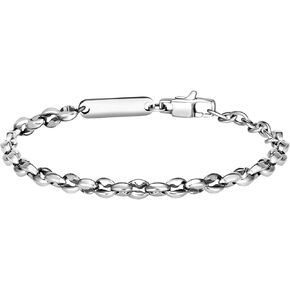 Chain Bracelet for Men Women, Stainless Steel Bracelet Adjustable, Charm Bracelet Chain, Polished Fashion Jewelry Bracelet Ideal present for Christmas, Valentine's Day, Birthday