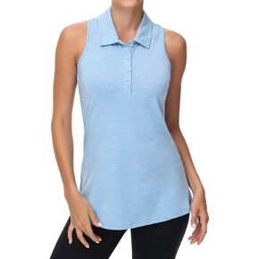 Pdbokew Women's Racerback Golf Shirt Long Tank Tops Sleeveless Polo Shirt