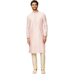 Manyavar Men Blended Viscose Self Design Kurta Pyjama Set