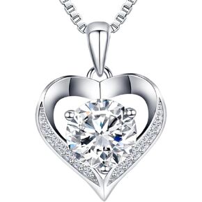 Moissanite Necklace, Women's Diamond Necklace, 'I LOVE YOU' Heart Pendant Necklace, 1-3 Carat Moissanite Pendant, 925 Sterling Silver Electroplated With 18k Gold Necklace, The Best Gift for Wife, Girlfriend, Mother and Daughter.