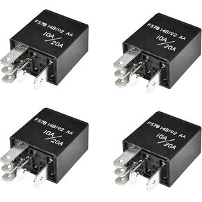 4 pcs F57B14B192AA Relay, 5 Pins 12V Replacement for RY612 19290 Automotive Relay