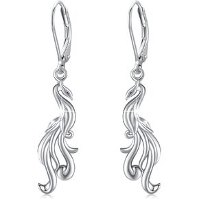 CUOKA MIRACLE Phoenix Jewelry for Women 925 Sterling Silver Nirvana Rebirth Phoenix Necklace Phoenix Earrings Animal Amulet Jewelry Birthday Gifts for Women