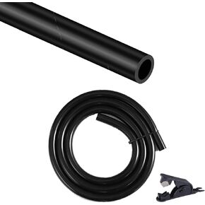 سيليكون فراغ أنابيب خرطوم 3/8 "القطر الداخلي 6.6FT 130PSI محرك السيارات فراغ أنابيب خرطوم خط عدة للهواء والماء 1 قطعة أسود (ID: 3/8"(10 مللي متر) + قاطع أنبوب)