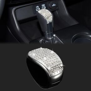 TOMALL Bling Gear Shift Knob Cover Compatible with Honda Civic 11th 2022-2023 for CRV 2023-2024 Diamond Crystal Auto Decorative Accessories for Car (Silver)