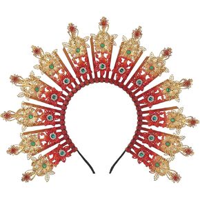 COSDREAMER Women Halo Crown Headband Gold Spiked Zip Tie Halo Crown Sunburst Headband