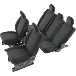 GIANT PANDA Neoprene Seat Covers for F-250(2011-2016) - UV & Water Resistant F250 Seat Covers, Foam Padded Seat Covers for Trucks Full Set - Front & Rear Seat Covers(Black)