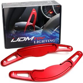iJDMTOY Red CNC Billet Aluminum Larger Paddle Shifter Extensions Compatible with Mini Cooper 3rd Gen F55 F56 F57 F54, Gen2 F60 Countryman