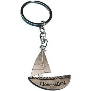 Fashion Sailboat Keychain Bag Hanging Decoration Metal Car Hanging Accessories Smooth Sail with Meaning Keychain Gift
