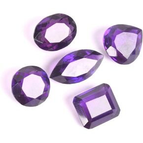 REAL-GEMS Top Ranked Violet Amethyst 70 Ct. Approx / 5 Pcs Different Cuts Loose Gemstones Lot Jewelry Making NGHL-8