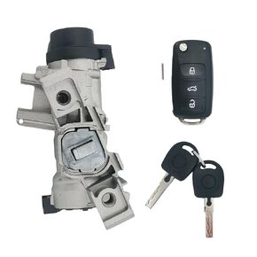 Ignition Switch Lock Assembly Compatible with VW Jetta 2006-2018 Eos 2007-2011 Golf 2004-2011 Rabbit 2006-2009 Tiguan 2008-2011 with Intelligent Key Shell Replace 1K0905851B