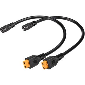 XT60 to DC 5525 Adapter Cable,2 Pieces 14AWG XT60 Female to DC 5.5mm*2.5mm Male Solar Panel Cable Compatible for Portable Power Station Solar Generator and Solar Panel(1FT)