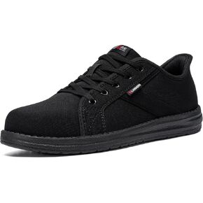 LARNMERN Steel Toe Shoes Men Hands Free Work Shoes Slip On Walking Skate Shoes Lightweight Comfortable Safety Sneakers