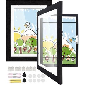 2 Packs Kids Art Frames,Kids Artwork Frames Changeable,Picture Frame for Kids Artwork Front Opening Holds 100 Horizontal &Vertical For Kids Artwork,Paintings,Photos,A4 Hanging Art(8.3*11.7 IN) in Saudi Arabia