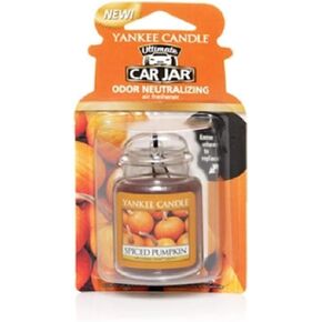 Yankee Candles Spiced Pumpkin car jar Ultimate Air Freshener, Festive Scent