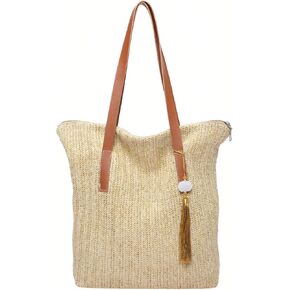 Straw Beach Bags for Women Large Straw Woven Tote Bag Summer Mesh Shoulder Vacation Travel Handbags Gifts