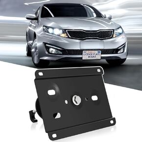Front License Plate Bracket No Drill Car Front Bumper Tow Hook Mount Bracket Adapter Fits for 2011-up Kia Optima K5