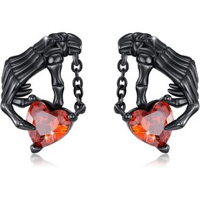 Skull Earrings for Women Men 925 Sterling Silver Skull Stud Earrings Gothic Earrings Halloween Jewelry Gifts for Women Men