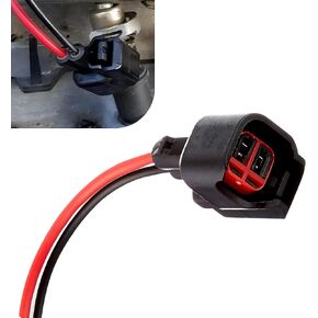 1 PC Car Fuel Injector Connector, Low Frequency Waterproof EV6 EV14 Fuel Injector Pigtail Connector Plug Line, Standard Motor Connection Accessories, Compatible with Most Cars (Black & Red)