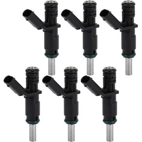 Fuel Injector, Engine Fuel Injection Nozzle No.68011710AA for Mercedes-Benz C230 Sport 06-07 2.5 for Mercedes-Benz C280 06-07 3.0 Black, 6 Pcs