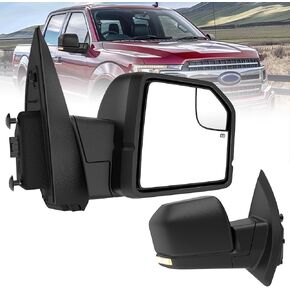 WonVon Right Passenger Side Mirror Compatible for 2015-2022 Ford F150, Mirrors with Temperature Sensor | Heated | Turn Signal Light | Puddle Light | Power Replace FL3Z17682CB (10 Pins)