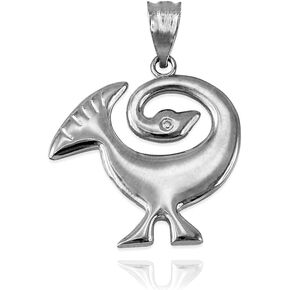 Sterling Silver African Adinkra Sankofa Pendant Necklace