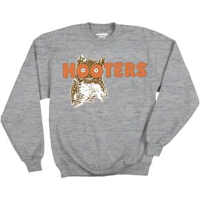 Ripple Junction Hooters Hootie The Owl Vintage Logo Adult Crew Sweatshirt Officially Licensed