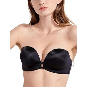 DOBREVA Women's Push Up Strapless Bra T-Shirt Lace Underwire Add-2-Cup Bandeau Bras 32AA-38D