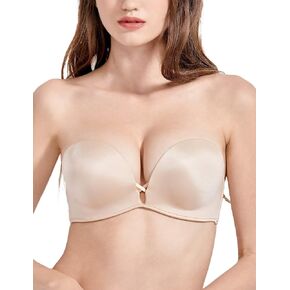 DOBREVA Women's Push Up Strapless Bra T-Shirt Lace Underwire Add-2-Cup Bandeau Bras 32AA-38D in Kuwait