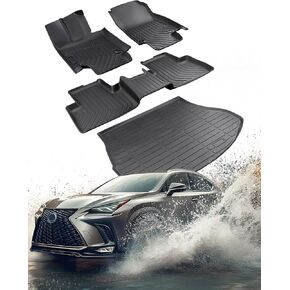 DiffCar® for Lexus NX Floor Mats & Cargo Liner 2025 2024 2023 2022 | All-Weather Custom Fit Car Accessories for Lexus NX250/NX350/NX350h/NX450h+ 2022-2025 | TPE Floor Trunk Mat Set (Only AWD Model)