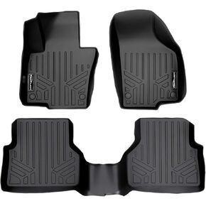 SMARTLINER Custom Fit Floor Mats 2 Row Liner Set Black for 2009-2017 Volkswagen Tiguan / 2018 Tiguan Limited
