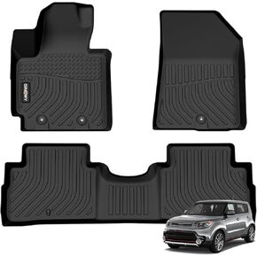 GINOWY- Floor Mats & Cargo Liner Set for Kia Soul 2025 2024 2023 2022 2021 2020,TPE All Weather Protection Car Mats for Kia Soul,Custom for Kia Soul Floor Liners