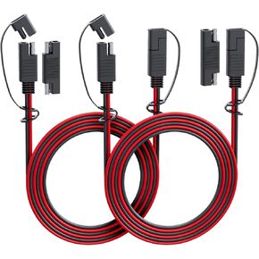MADCATZ SAE Plug 3 Ft -18 AWG SAE to SAE Extension Cable Quick Disconnect Connector Wire Harness for Automotive Solar Panel EV Charging Adapter Battery Cars (5 pcs with 5 Adapter 10 Cover)