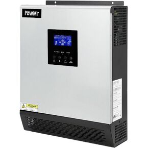PowMr 2400W Solar Inverter, 24VDC to 110V/120VAC, Pure Sine Wave Inverter with 50A PWM Charge Controller, Hybrid Inverter for Homes, RV, for 24V Lead-Acid, Sealed Gel/AGM Battery, Off-Grid Systems